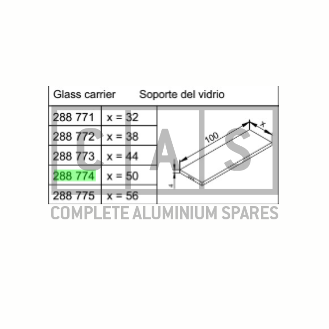 288774 Schuco Glass Support