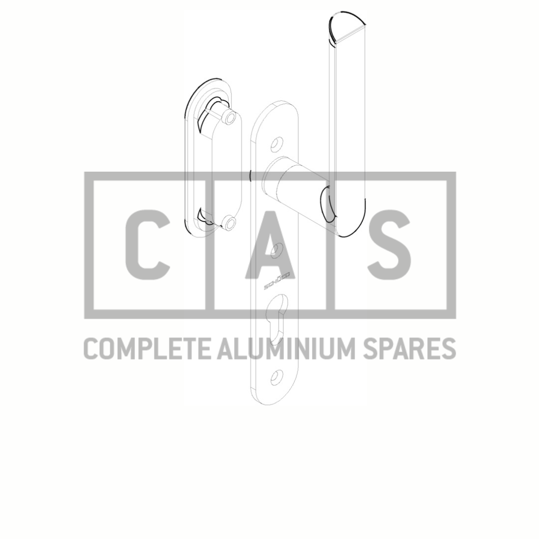 247964 Handle with cylinder recess and pull