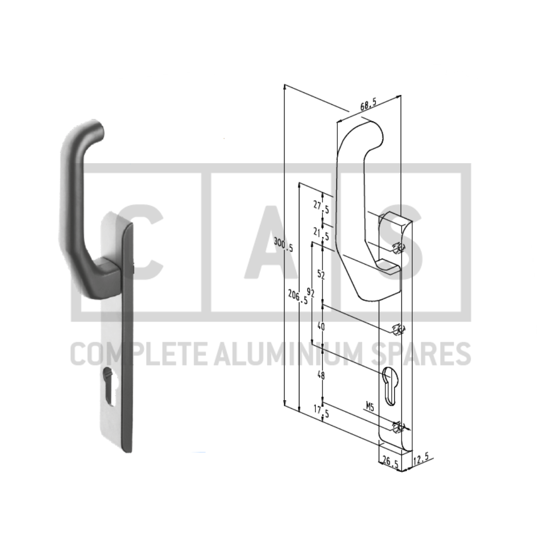 Sobinco 824L VI External Door Handle