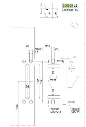 209600 SCHUCO Lever Bolt EV1 RH