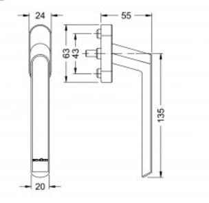 247745 Schuco Standard Window Handle