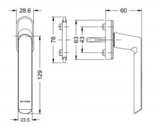 269702 SCHUCO WINDOW HANDLE CHILD LOCK RAL9016