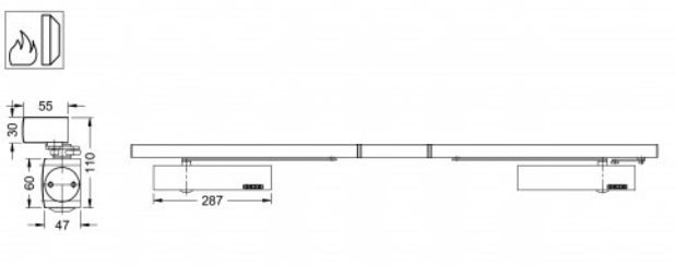 212886 Schuco Geze Double Door Closer – Complete Aluminium Spares