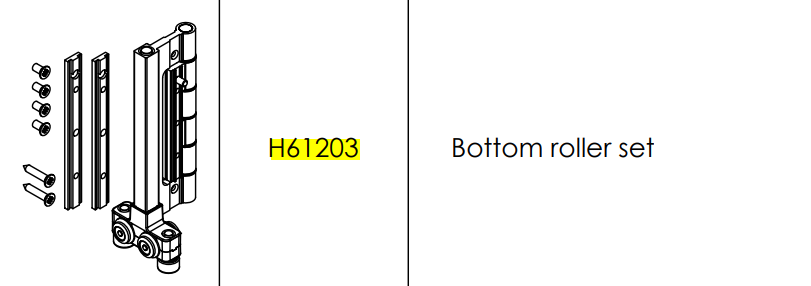 H61203 BOTTOM ROLLER SET