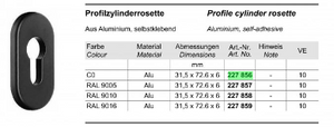 227856 Silver Profile Cylinder Rosette