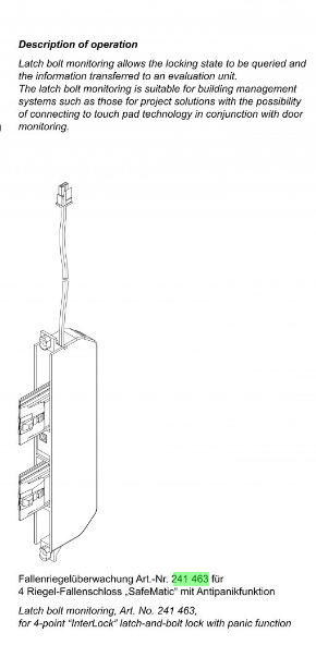 241463 LATCH BOLT MONITORING
