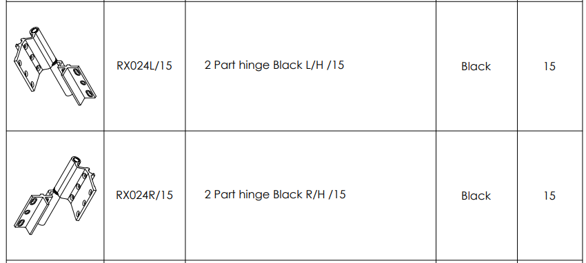 RX024 ALUK 2 Part Hinge