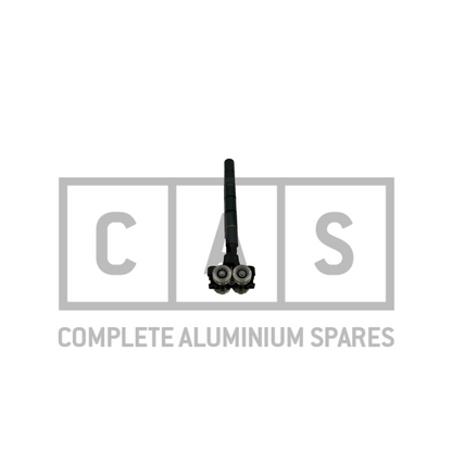 A black metal bottom roller guide, suitable for KAS 730, presented against a white background with the 'CAS Complete Aluminium Spares' logo below.