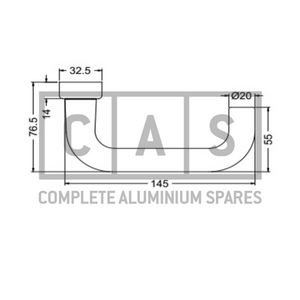 210678 SCHUCO DOOR HANDLE Tubular frame doors and locks