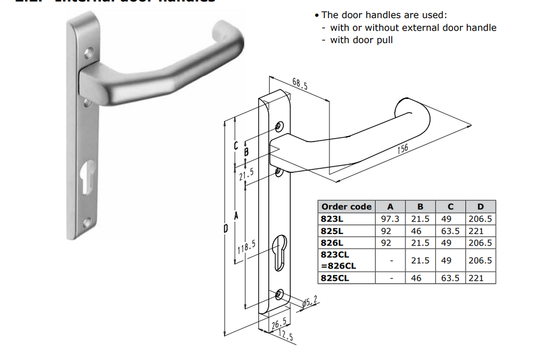 Sobinco 826L Internal Handle