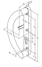 Sobinco 74000CL - Pentalock Internal Patio Door Handle