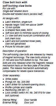 241565 CLAW BOLT WITH SELF LOCKING