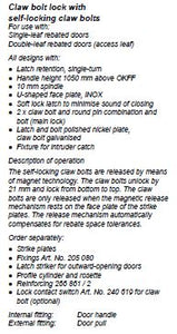 241565 CLAW BOLT WITH SELF LOCKING