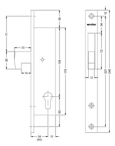 211371 SCHUCO CLAW BOLT LOCK 48MM