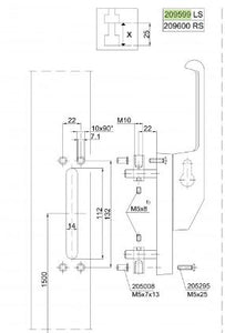 209599 SCHUCO Lever Bolt EV1 LH