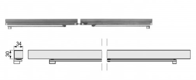 SCHUCO 212788 DORMA TS 93 CONTOUR SLIDE RAIL GSR/V RAL9005 – Complete ...