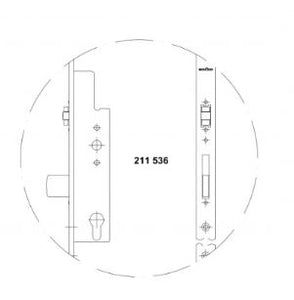 211536 SCHUCO 3-PT SWING BOLT LOCK WITH ROLLER LATCH