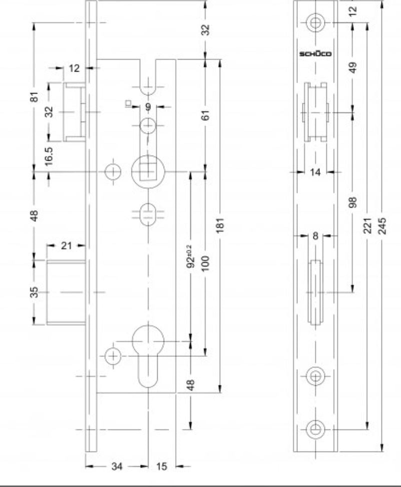 241187 Schuco Panic latch bolt – Complete Aluminium Spares