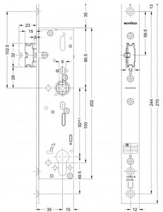 241819 Schuco short bolt lock