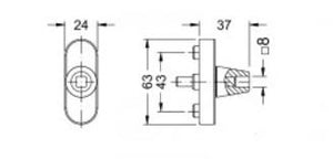 247880 Schuco Custodian Handle Housing