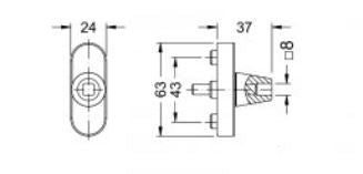 247881 Schuco Custodian Handle Housing