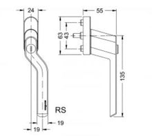247922 Schuco Cranked Window Handle Lockable