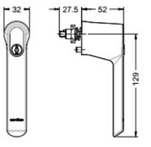 277587- Schuco handle lockable