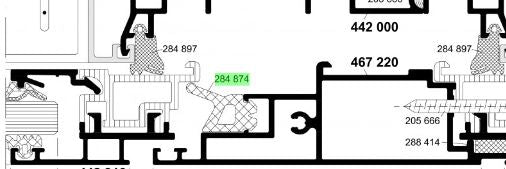 284874 MEETING STILE GASKET