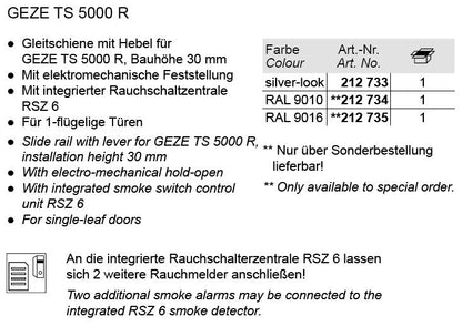 212734 SCHUCO SLIDE RAIL