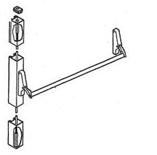 Axim PR-7085 Concealed Rod Panic Exit Device Silver 42"