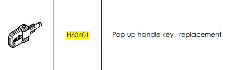 H60401 Pop-up handle key - replacement