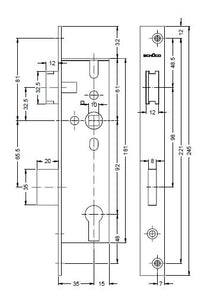 241255 LATCH AND BOLT LOCK INWARD OPENING