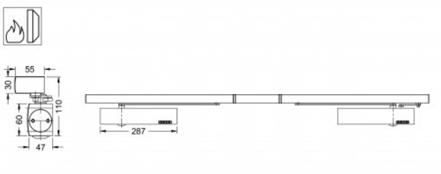 212885 SCHUCO GEZE DOUBLE DOOR CLOSER
