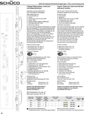 SCHUCO 241871 3 POINT LOCK L+B