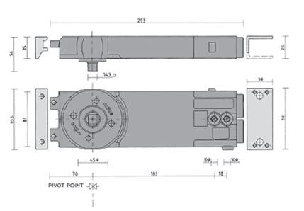 Axim 8802-00 medium Duty None Hold Open Concealed Transom Door Closer Body ONLY 950mm