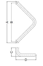 210789 SCHUCO TRIANGULAR DOOR PULL HANDLE