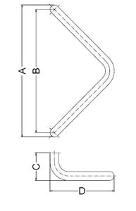 210789 SCHUCO TRIANGULAR DOOR PULL HANDLE