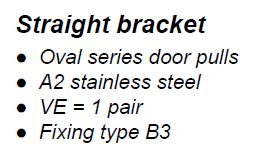 210948 SCHUCO STRAIGHT BRACKET FOR OVAL HANDLE