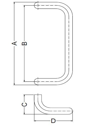 210802 SCHUCO RECTANGULAR DOOR PULL HANDLE