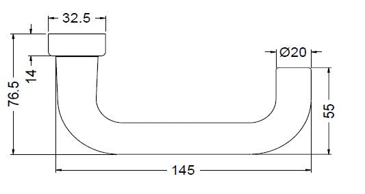 210713 SCHUCO DOOR HANDLE 10MM SPINDLE S/S