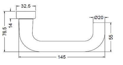 210713 SCHUCO DOOR HANDLE 10MM SPINDLE S/S