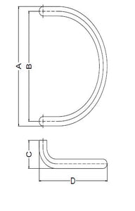 210759 SCHUCO SEMI CIRCULAR DOOR PULL HANDLE