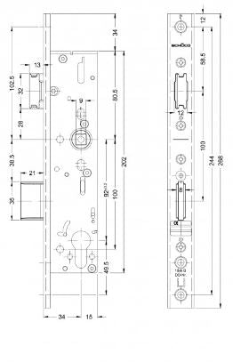 241979 Schuco panic latch and bolt